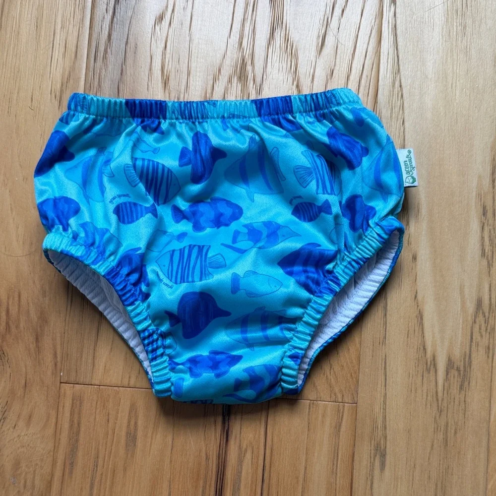 Green Sprouts Blue Fish Pattern Swim Diaper 24m